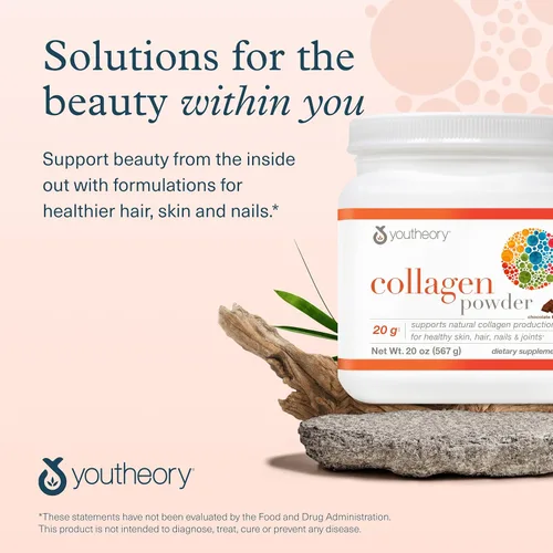 Vista 7 de Youtheory Colágeno en polvo - 0.71 oz de péptidos de colágeno hidrolizados - con vitamina C, biotina y aminoácidos - Apoya la salud