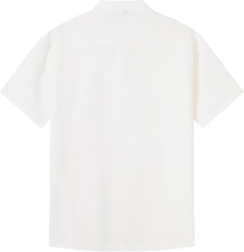 Vista 3 de Camisas de lino de manga corta con botones para hombre, camisas casuales de algodón para playa y verano