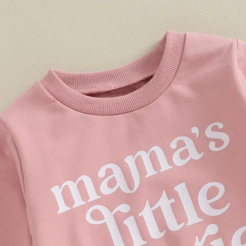 Vista 5 de Conjunto de ropa de bebé para niña, para hermana pequeña, color liso, suéter para otoño e invierno