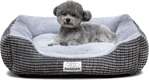 Vista 10 de Cama pequeña para perros pequeños, camas para gatos de interior, lavable, cama rectangular para perros, cálida, suave, relajante, cama duradera