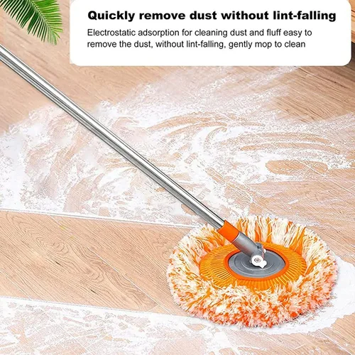 Vista 4 de Trapeador de limpieza ajustable giratorio de 360° – Nueva fregona extensible de limpieza de pared, trapeador giratorio de microfibra de mango largo