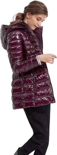 Vista 3 de Orolay Chaqueta acolchada ligera de plumón para mujer, chaqueta acolchada con capucha