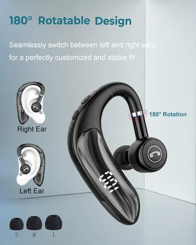 Vista 5 de Auriculares Bluetooth V5.4, auriculares inalámbricos para teléfono celular con pantalla LED, manos libres con micrófono para conducir, camionero