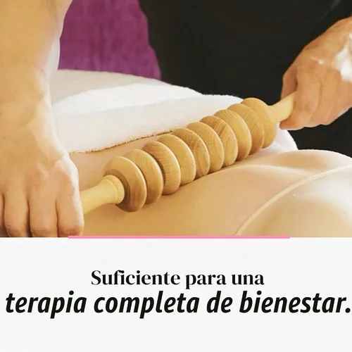 Vista 6 de Tuuli Accesorios - Rodillo de masaje de madera de disco, rodillo corporal multifuncional para celulitis, tensión muscular y apoyo a la salud