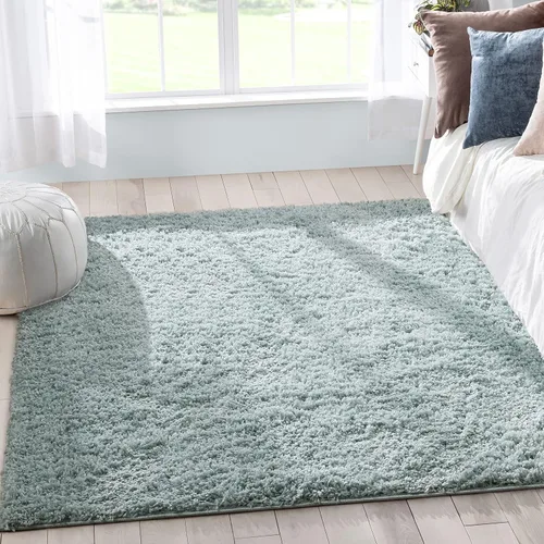 Vista 19 de 3Well Woven Elle Basics Emerson Shag Camino de pasillo, texturizado, azul oscuro, de 3 x 10, 2'7" x 9'6