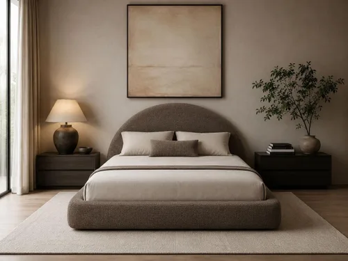 Vista 21 de Cama redonda – Funda lavable con cremallera – Espuma suave tapizada de lino – Modular minimalista moderno – Media luna – Se vende por separado