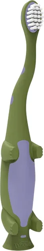Vista 8 de Dr. Brown's Cepillo de dientes para niños pequeños, dinosaurio, verde, paquete de 1