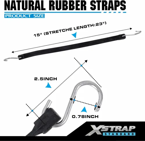 Vista 7 de XSTRAP STANDARD Paquete de 20 cuerdas elásticas 100% EPDM de 15 pulgadas