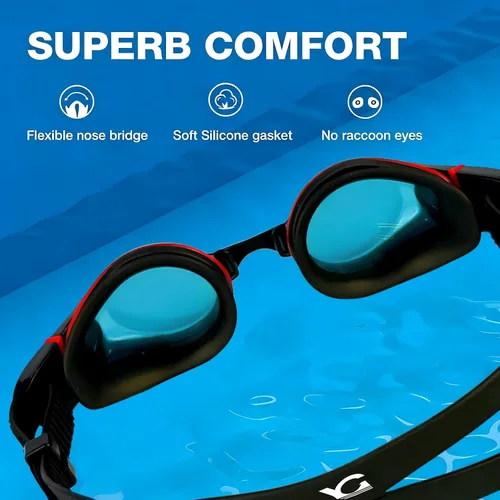 Vista 3 de Gafas de natación, gafas de natación, gafas de natación profesionales, antivaho sin fugas, gafas de natación de visión amplia