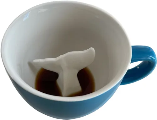 Vista 10 de Creature Cups - Taza de cerámica LOBSTER (11 onzas, exterior rojo) - Taza con animal 3D en el interior - Regalo de cumpleaños, festivo y de Langosta
