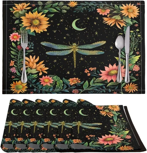 Vista 31 de BIGCARJOB Mantel individual de diseño personalizado, 4 piezas, tapete de mesa resistente al corazón, 12 x 18 pulgadas 1-diseño personalizado