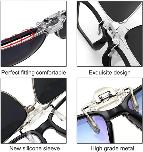 Vista 5 de TERAISE Gafas de sol polarizadas con clip con función abatible, adecuadas para conducir deportes