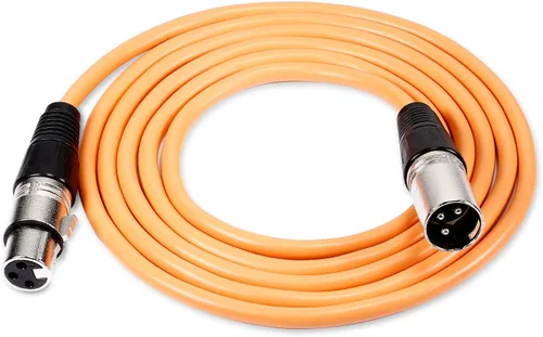 Vista 4 de NEEWER Paquete de 6 cables de micrófono de 3 pies/3.3 ft, XLR macho a XLR hembra, cables de audio de color serpiente