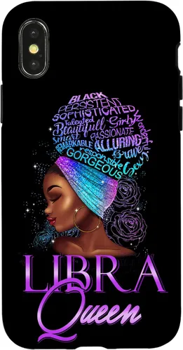 Vista 5 de Purple Libra Queen African American Woman Septiembre Octubre Funda para iPhone 17