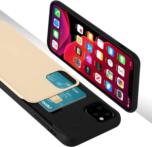 Vista 6 de GOOSPERY Sky Slide - Funda para Apple iPhone 11 Pro (5.8 pulgadas), doble capa con tarjetero y cartera, color dorado