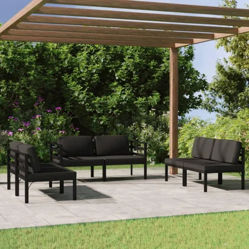 Vista 13 de Juego de 7 piezas para patio con cojines, sofá al aire libre, juego de bar de patio, muebles modernos para exteriores, banco de comedor
