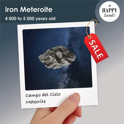 Vista 5 de happylandgifts® Estrella fugaz para él y ella con certificado personalizado Meteorito de hierro para entusiastas del espacio y la NASA 6º