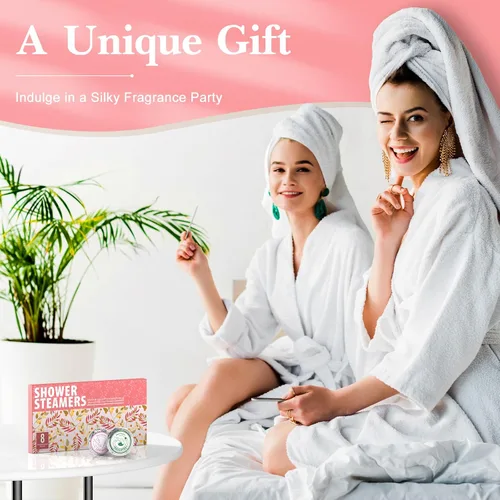 Vista 6 de Vaporizadores de ducha para aromaterapia, regalos de Navidad para mujeres, paquete de 8 bombas de ducha de aceite esencial puro para el hogar, spa
