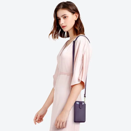 Vista 6 de Peacocktion - Bolso pequeño para teléfono celular, para mujeres, minibolso de hombro ligero para cruzarse por el cuello, con ranuras para tarjetas