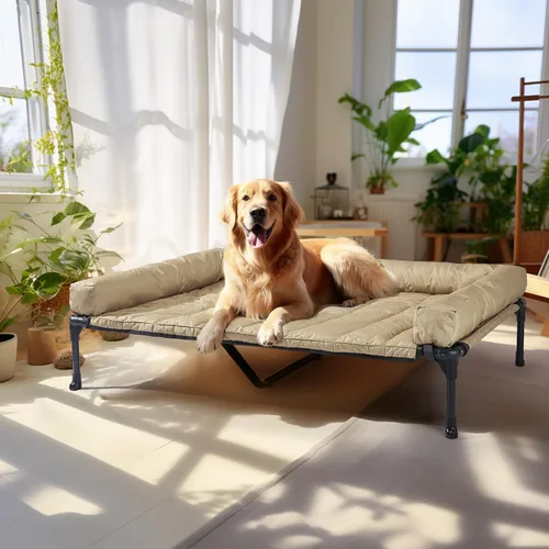 Vista 28 de Veehoo Cama Elevada Refrescante para Perro Añade Cojín Bolster Extraíble Impermeable Alfombrilla, Cuna Elevada para Mascotas con Malla Teslin