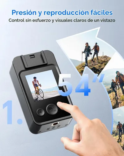Vista 4 de BOBLOV A28 2K Cámara de cuerpo pequeño Soporte de memoria externa 64GB Negro64G