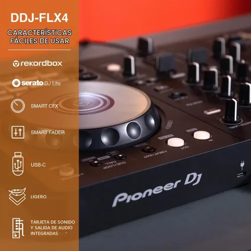 Vista 5 de Pioneer DJ DDJ-FLX4 - Controlador DJ de 2 decks, para Rekordbox y Serato - Grafito