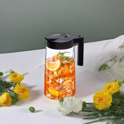 Vista 5 de Amazing Abby - Slim Mini - Jarra Tritan (48 oz), jarra de agua de plástico irrompible con tapa, sin BPA, resistente al calor, apta