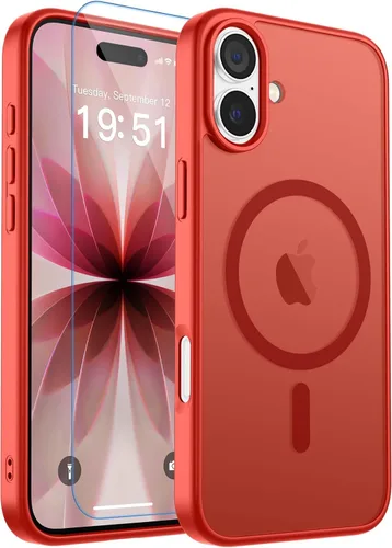 Vista 82 de zapica Funda magnética para iPhone Air, con protector de pantalla de vidrio templado, compatible con MagSafe, translúcida mate, a prueba de golpes