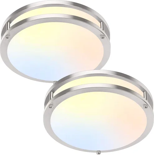 Vista 13 de Lámpara de techo LED de montaje empotrado de 10 pulgadas, 30W, 4000 lm, ajustable, 2700K/3000K/4000K/5000K/6500K, cambio de color, lámpara de techo