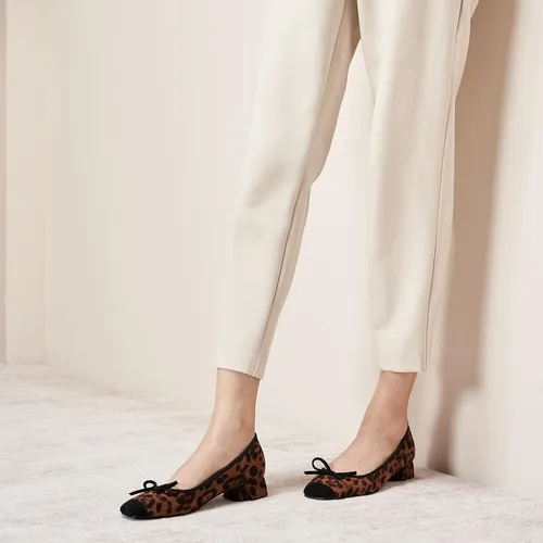 Vista 6 de C.Paravano Zapatos de tacón bajo con punta cuadrada para mujer Tacones gruesos con punta cerrada Zapatos de tacón bajo de cuero Zapatos de vestir