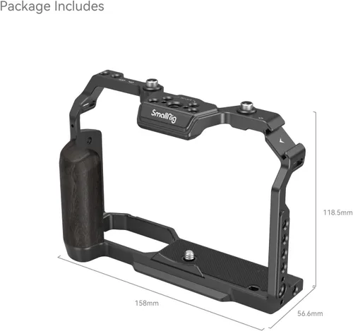 Vista 2 de SmallRig Zf - Jaula para cámara Nikon Z f, con agarre ergonómico de ébano, placa de liberación rápida integrada para Arca para encender rápidamente