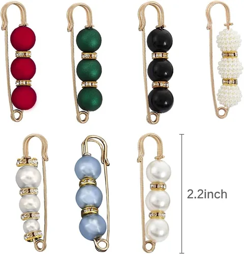Vista 2 de 7 piezas de broches de moda para suéter y chal, para mujeres, niñas, ropa, vestidos, accesorios de decoración