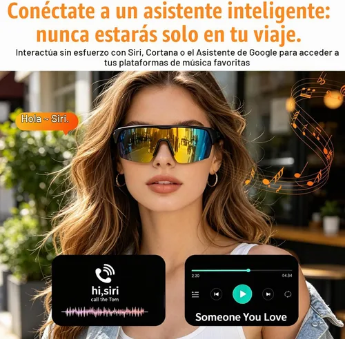 Vista 3 de OBEST - Lentes impermeables con Bluetooth para hombres y mujeres, UV400