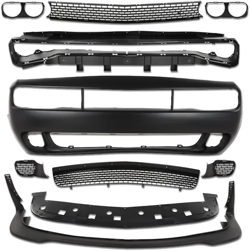 Vista 10 de PIT66 Kit de Reemplazo de Cuerpo para Parachoques Delantero Compatible con 2015 2016 2017 2018 2019 2020 2021 2022 Dodge Charger SRT Style Front