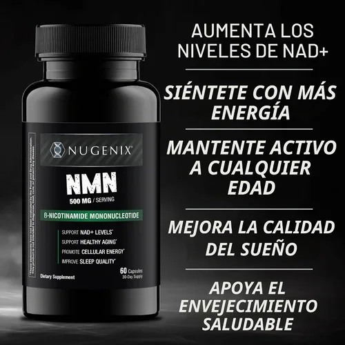Vista 2 de Nugenix NMN Supplement 500mg, NAD Supplement, 60 Capsules