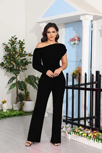 Vista 5 de DeftSharp Overol largo y elegante para mujer, sexy, para cóctel, fiesta, club, casual, para trabajo