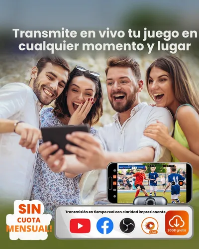 Vista 4 de XbotGo Cámara de acción deportiva AI Chameleon con seguimiento automático - Cámara de 4K 60FPS para fútbol y seguimiento de baloncesto para deportes