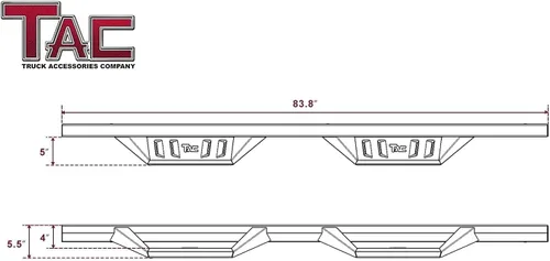Vista 4 de TAC Sidewinder - Estribos compatibles con 2009-2018 Ram1500 Crew Cab 2019-2024 Ram1500 Classic (excepto modelos diésel de cabina de chasis) 4