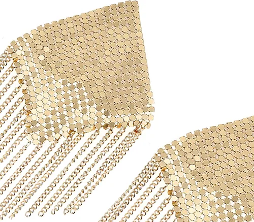 Vista 4 de MINGSEECESS Sujetador reutilizable de silicona de metal dorado para mujer, diseño de pétalos de pecho, autoadhesivos con borla