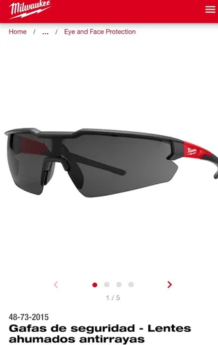 Vista 2 de Milwaukee Anteojos de seguridad antiniebla con lentes tintados, marco negro/rojo 1 pz. - Estuche de: 1