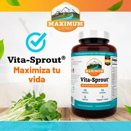 Vista 7 de Vita-Sprout Mezcla de multivitamínicos y fitonutrientes integrales - 120 Cápsulas