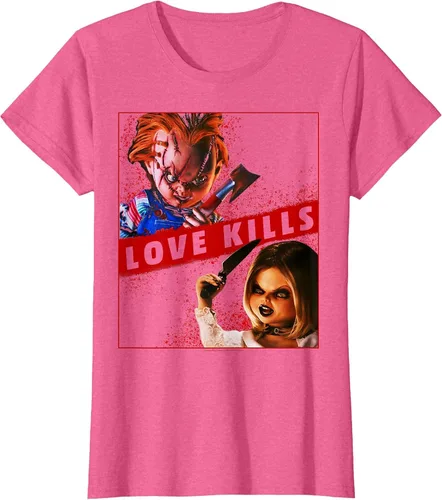 Vista 25 de Child's Play Chucky and Tiffany Love Kills T-Shirt Asphalt Grey