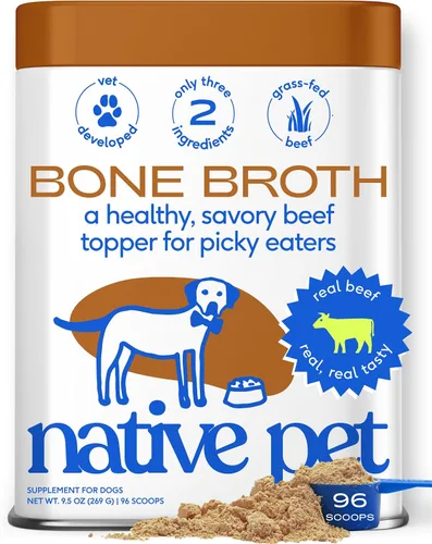 Vista 10 de Native Pet Caldo de Huesos para Perros - Hecho con Caldo de Hueso de Res Real, Complementos Alimenticios para Perros Quisquillosos - Proporciona