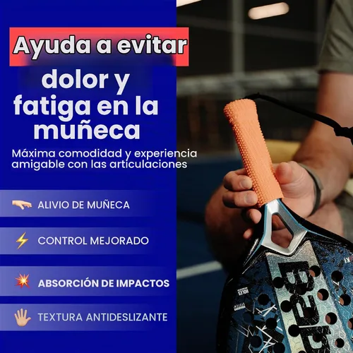 Vista 3 de Padel Grip – Soft Silicone Padel Racket Grip, Octopus, Orange