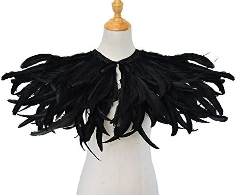 Vista 2 de L'VOW - Disfraz gótico de plumas negras para hombre