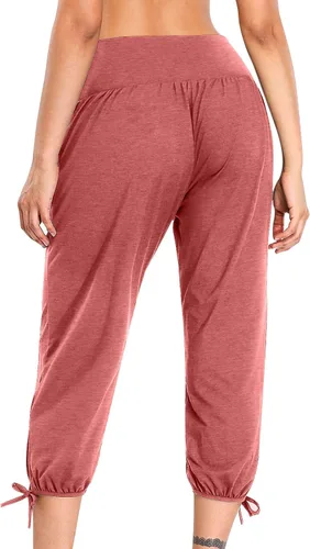 Vista 115 de Pantalones capri para mujer, estilo casual, de verano, elásticos, de cintura alta, pantalones de yoga, ajuste atlético, pantalones deportivos