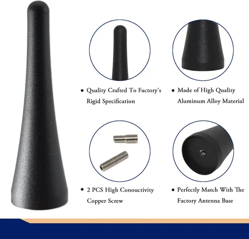 Vista 4 de Anina Mástil de antena de reemplazo de 3.8 pulgadas para Ford Mustang 2010-2014, Ford Transit 2013-2023, Lincoln MKZ 2013-2019, radio AM/FM, antena