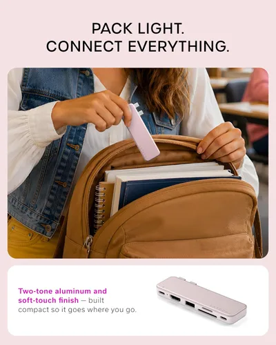 Vista 7 de Satechi Concentrador a presión USB-C 6 en 2, HDMI 4K/60Hz, para MacBook Neo Rubor