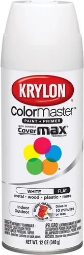 Vista 33 de Krylon K05160202 ColorMaster Pintura + imprimación, plana, negro, 12 onzas