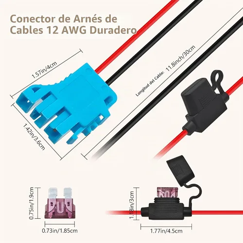 Vista 7 de Cargador de batería de 12 V para batería Peg Perego de 12 voltios, conector de arnés de cable compatible con batería Peg Perego, diseñado